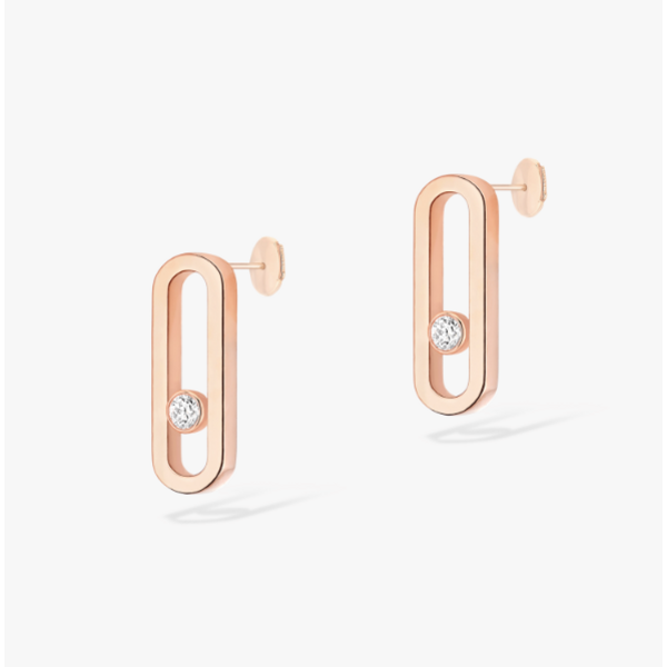 MESSIKA 18kt Rose Gold Diamond .17ct Move Uno Earrings
