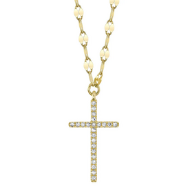 SHY CREATION INC 14ky .06ct Diamond Cross Necklace