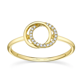 SHY CREATION INC 14ky .07ct Diamond Love Knot Circle Ring