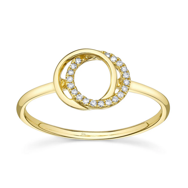 SHY CREATION INC 14ky .07ct Diamond Love Knot Circle Ring