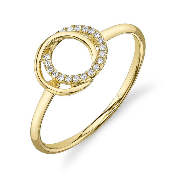 SHY CREATION INC 14ky .07ct Diamond Love Knot Circle Ring