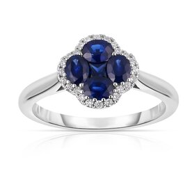 14kw 1.04 Sapphire .12 Diamond Ring