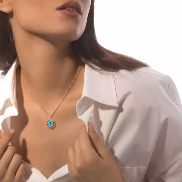 MESSIKA 11649-PG - 18ky Turquoise Lucky Move SM Necklace