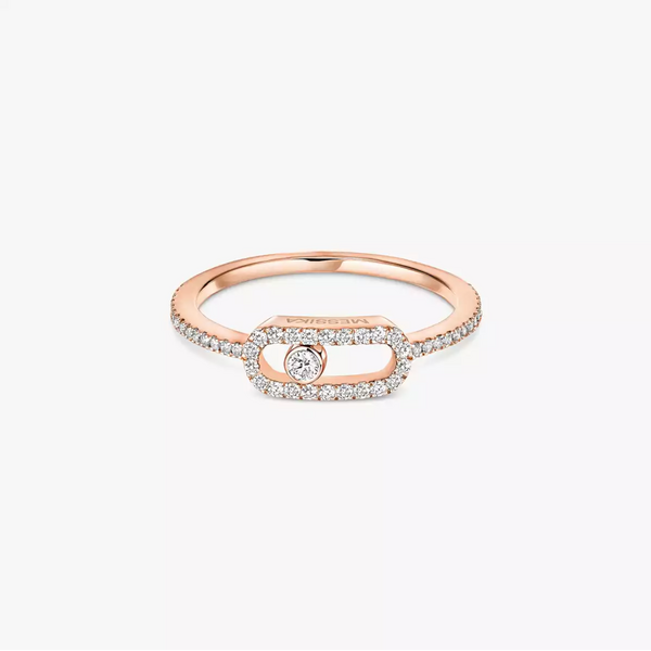 MESSIKA 18kt Rose Gold Move Uno Pavé Ring