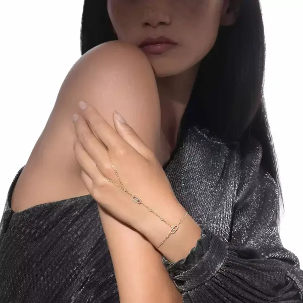 MESSIKA 18kt Yellow Gold .34ct Diamond Move Uno Hand Bracelet