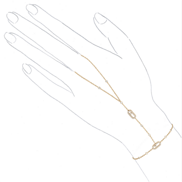 MESSIKA 18kt Yellow Gold .34ct Diamond Move Uno Hand Bracelet