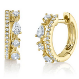 SHY CREATION INC 14ky .43 Diamond Pear Huggies