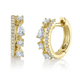 SHY CREATION INC 14ky .43 Diamond Pear Huggies