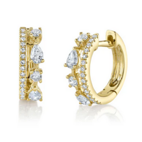 SHY CREATION INC 14ky .43 Diamond Pear Huggies