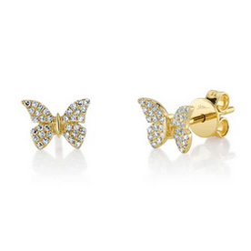 SHY CREATION INC 14ky .15 Diamond Butterfly Studs