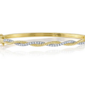 SHY CREATION INC 14ky .53ct Diamond Twisted Bangle
