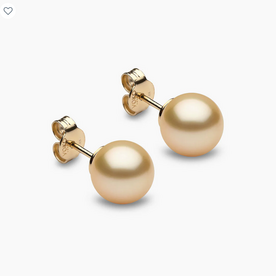 YOKO 18kt Gold Golden South Sea Pearl Stud Earrings