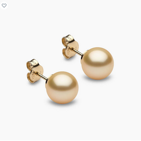 YOKO 18kt Gold Golden South Sea Pearl Stud Earrings