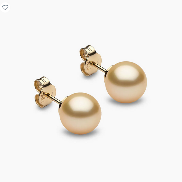 YOKO 18kt Gold Golden South Sea Pearl Stud Earrings