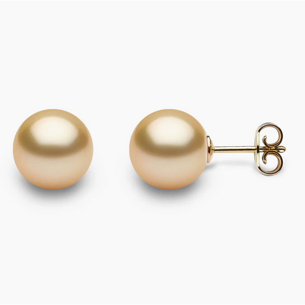 YOKO 18kt Gold Golden South Sea Pearl Stud Earrings