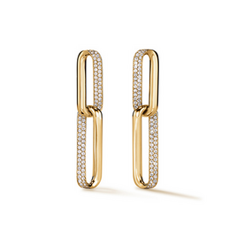 HEARTS ON FIRE LLC 18kt Yellow Gold .85ct INSIDE/OUT Diamond Link Earrings