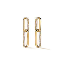 HEARTS ON FIRE LLC 18kt Yellow Gold .85ct INSIDE/OUT Diamond Link Earrings HEARTS ON FIRE LLC 18kt Yellow Gold .85ct INSIDE/OUT Diamond Link Earrings