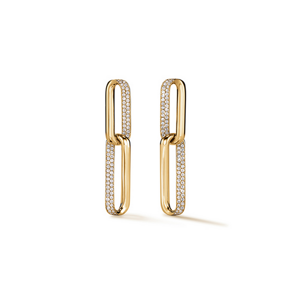 HEARTS ON FIRE LLC 18kt Yellow Gold .85ct INSIDE/OUT Diamond Link  Earrings