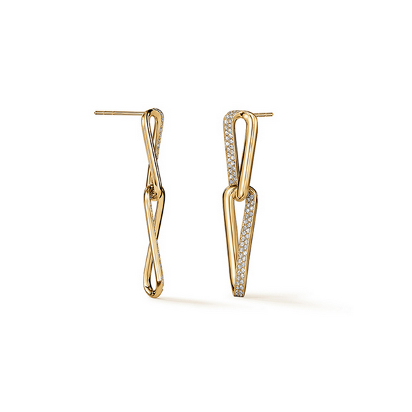 HEARTS ON FIRE LLC 18kt Yellow Gold .85ct INSIDE/OUT Diamond Link  Earrings
