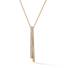 HEARTS ON FIRE LLC 18kt Yellow Gold .45ct INSIDE/OUT Diamond Flip Drop Pendant Necklace