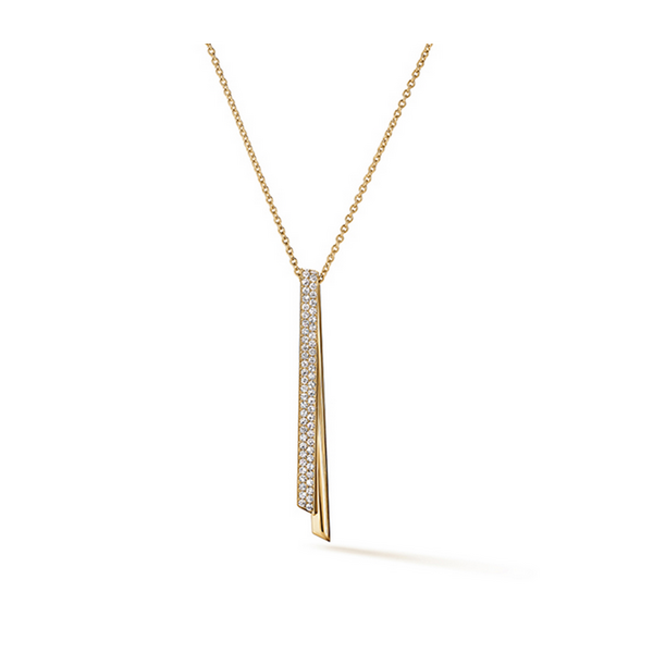 HEARTS ON FIRE LLC 18kt Yellow Gold .45ct INSIDE/OUT Diamond Flip Drop Pendant Necklace