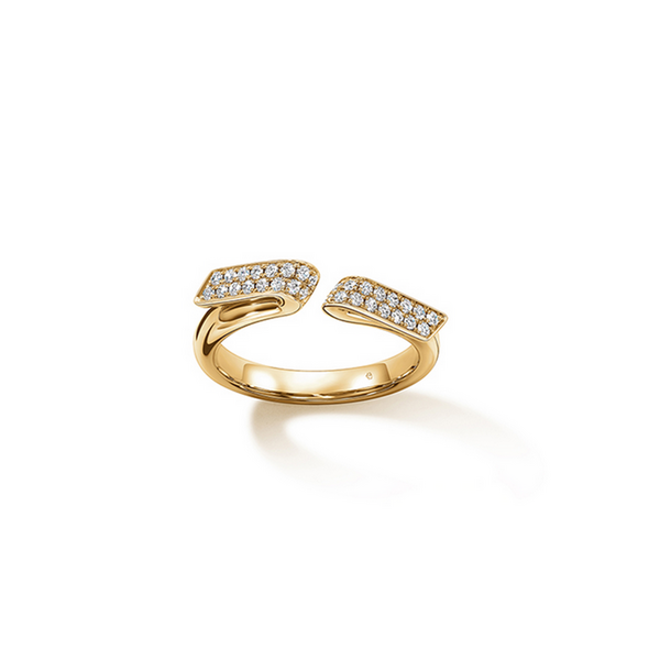 HEARTS ON FIRE LLC 18kt Yellow Gold .21ct INSIDE/OUT Diamond Flip Open Ring