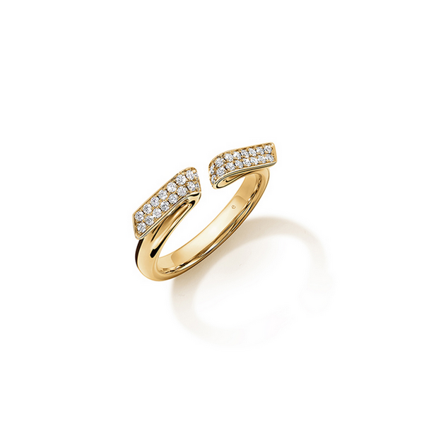 HEARTS ON FIRE LLC 18kt Yellow Gold .21ct INSIDE/OUT Diamond Flip Open Ring