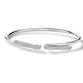 HEARTS ON FIRE LLC 18kt White Gold .58ct INSIDE/OUT Diamond Flexi Bangle