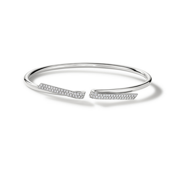 HEARTS ON FIRE LLC  18kt White Gold .58ct INSIDE/OUT Diamond Flexi Bangle