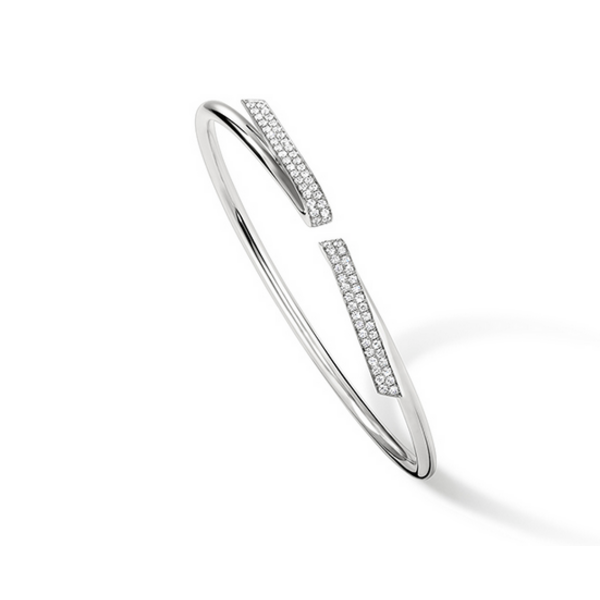 HEARTS ON FIRE LLC  18kt White Gold .58ct INSIDE/OUT Diamond Flexi Bangle
