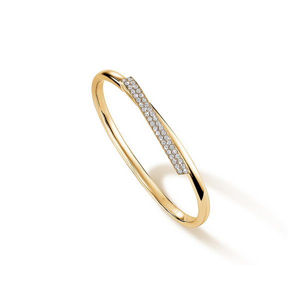 HEARTS ON FIRE LLC 18kt Yellow Gold .83 Diamond INSIDE/OUT Diamond Flip Bangle