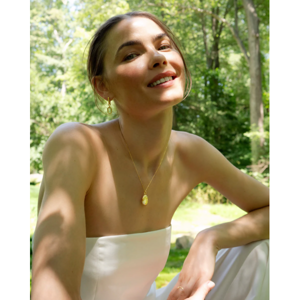 MONICA RICH KOSANN The "Neptune" Shell 18K Gold Locket Necklace with Pavé Diamonds