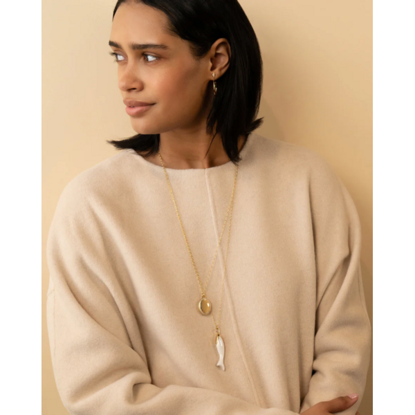 MONICA RICH KOSANN The Four Image "Midi" Diamond Border 18K Yellow Gold Locket