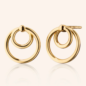MONICA RICH KOSANN 18K Yellow Gold Round Double Hoop Infinity Earrings