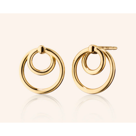 MONICA RICH KOSANN 18K Yellow Gold Round Double Hoop Infinity Earrings