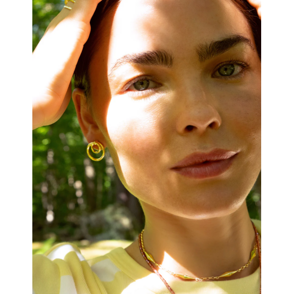 MONICA RICH KOSANN 18K Yellow Gold Round Double Hoop Infinity Earrings