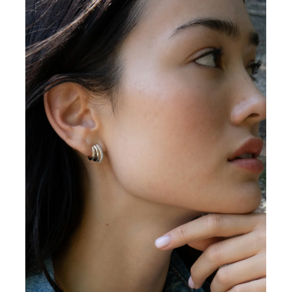 MONICA RICH KOSANN Sterling Silver "Rings of Saturn" Earrings with Pavé White Sapphires