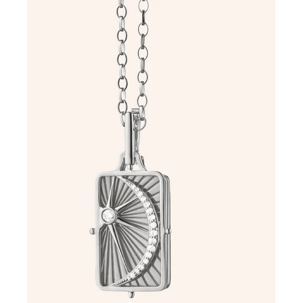 MONICA RICH KOSANN SSilver Rectangle Sapph .19ct Sun Moon Stars