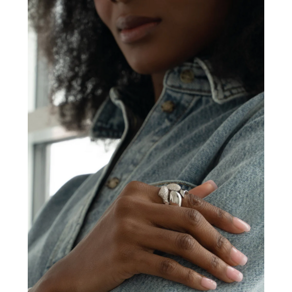 MONICA RICH KOSANN "Perseverance" Fish Sterling Silver Ring