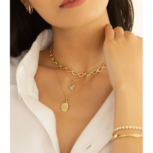 MONICA RICH KOSANN "Audrey" 18K Gold Chain Link Necklace