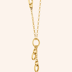 MONICA RICH KOSANN 30" "Design Your Own" Small Link 18K Gold Charm Chain Necklace, 3 Charm Stations