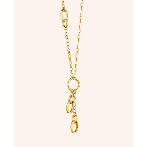 MONICA RICH KOSANN 30" "Design Your Own" Small Link 18K Gold Charm Chain Necklace, 3 Charm Stations
