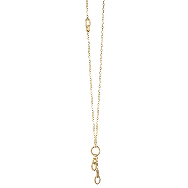 MONICA RICH KOSANN 30" "Design Your Own" Small Link 18K Gold Charm Chain Necklace, 3 Charm Stations