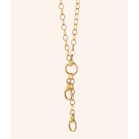 MONICA RICH KOSANN 20" "Design Your Own" Large Link 18K Gold Chain Necklace, 2 Charm Stations in 18K Gold