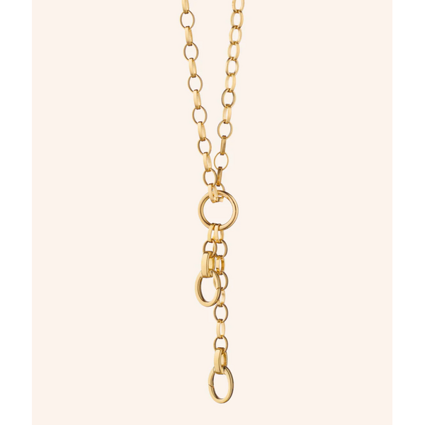 MONICA RICH KOSANN 20" "Design Your Own" Large Link 18K Gold Chain Necklace, 2 Charm Stations in 18K Gold
