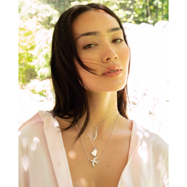 MONICA RICH KOSANN "Freedom" Swallow Sterling Silver Necklace with Sapphires in Sterling Silver