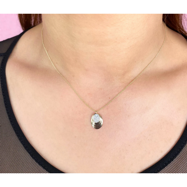 SHY CREATION INC SC22009353 - 14kwy .07 Dia Oval Necklace