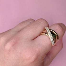 SHY CREATION INC 14ky .49 Diamond Bridge Ring