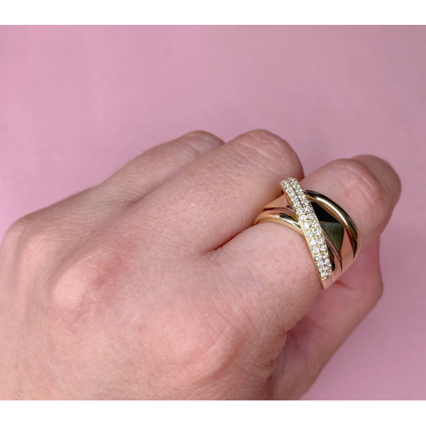 SHY CREATION INC 14ky .49 Diamond Bridge Ring