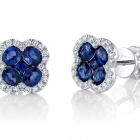 SHY CREATION INC SC41002223 - 14kw .33 Dia 2.31 Sapph Clover Studs